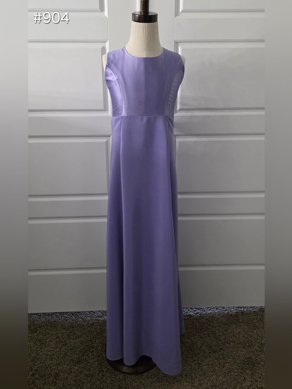 Girls Simple Sleeveless Purple Formal Dress
